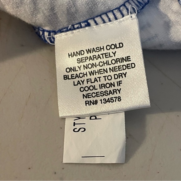 Vineyard vines Blue and White Patterned Dress crew neck 3/4 length sleeve  sz S - Picture 6 of 7